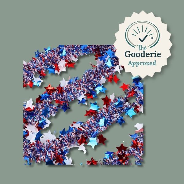50FT Patriotic Tinsel Garland with Stars