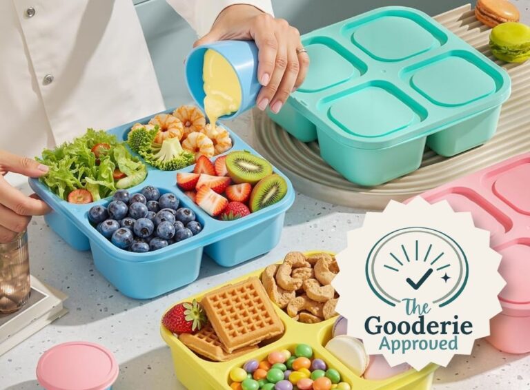 A person filling up snack organization containers: The Best Snack Organizers for Kids and Moms on the Go This Summer