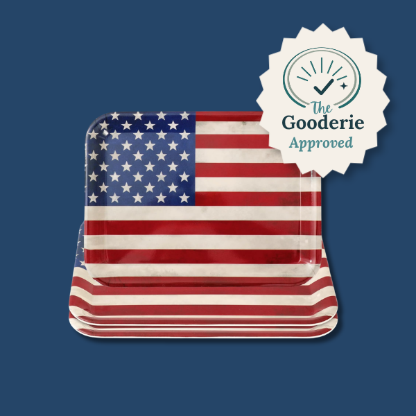 Whaline 3 Pcs Patriotic Serving Trays Vintage American Flag Melamine Platter