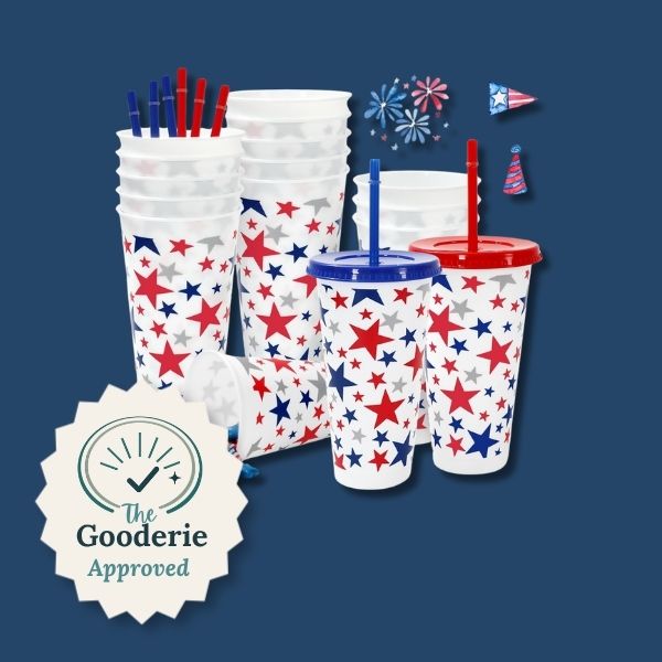 Whaline 12Pcs Patriotic Plastic Cups Plastic Tumbler